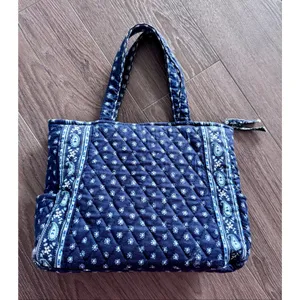 VTG Vera Bradley Seaport Navy Mini Tote Bag Retired USA Made Preppy Paisley thumbnail 2