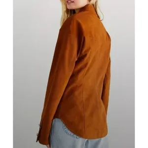 NEW Size XS Free People Dancassab Maria 100% Leather Handmade Jacket Suede brown thumbnail 3