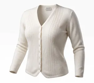 Specialty Collection Petite Cream White Pintuck Pleated Button Cardigan PM thumbnail 1