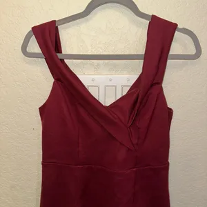 Lulus Large Burgundy Classic Glam Off The Shoulder Formal Bodycon Zip Up Dress thumbnail 4