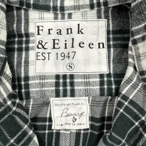 Frank‎ & Eileen Womens Flannel Shirt Black White Plaid Cotton Top Small thumbnail 4