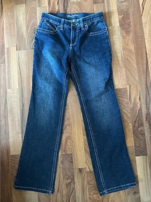Wrangler Ultimate Riding Women's Dark Blue Flare Jeans Western Cowgirl thumbnail 1