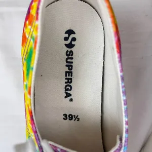 Superga Canvas Platform Sneakers Rainbow Tie Dye Womens Size 8.5 - 9 Like New thumbnail 9