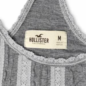 Hollister Womens Y2K Grey Lace Trim Racerback Tank Size M Heathered Cotton thumbnail 5