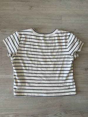 By Together Black & Cream Stripe Short Sleeve Top thumbnail 4