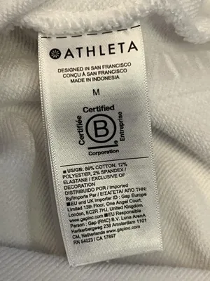 Athleta Sweatshirt Womens Medium White Fleece Crewneck Pullover Relaxed Fit thumbnail 7