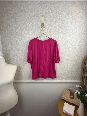 We The Free Hot Pink Cotton Blend Perfect Oversized Tee - Size - Medium thumbnail 5