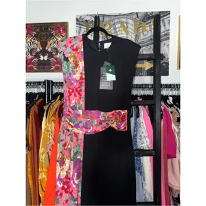 Tuckernuck Cleo Climbing Roses Black Floral Panel Jersey Midi Dress Large New thumbnail 3