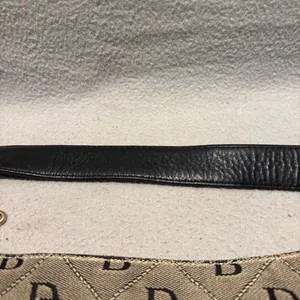 Dooney & Bourke Vintage 90's Black Grey Large Tote Monogram Signature Canvas thumbnail 11
