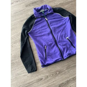 Y2K LRL Active Ralph Lauren Full Zip Track Jacket Womens M Purple Black Fleece thumbnail 3