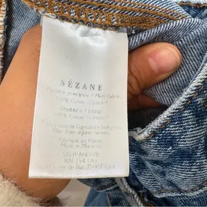 Sézane High Rise Straight Leg Jeans 27 Vintage Blue 100% Cotton Denim thumbnail 9