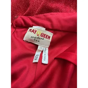 May Queen Couture Red Glitter Beaded Halter Keyhole Evening Gown‎ Dress 10 thumbnail 8
