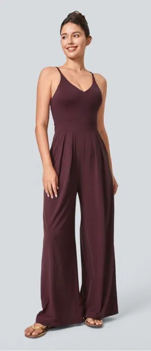 HALARA Plum Wide-Leg Jumpsuit thumbnail 1