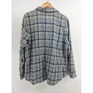 Woolrich Flannel Shirt Womens XL Plaid Blue Green Button Down EUC thumbnail 3