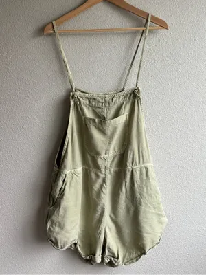 Billabong Light Olive Green Sleeveless Short Overalls thumbnail 3