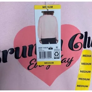 $110 Wildfox "Brunch Club"‎ Pink Oversized Crew Graphic Bubble Print Sweatshirt thumbnail 6