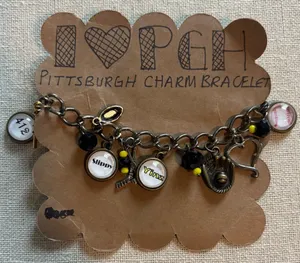 Pittsburgh Handmade Sports Themed Charm Bracelet Steelers Pirates Penguins thumbnail 1