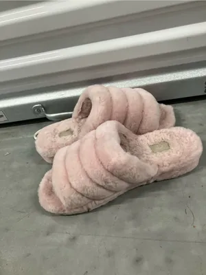 UGG Fluff Yeah Slide Women 11 Pink Sheepskin Platform Slingback Sandal Slippers thumbnail 5