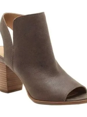 Lucky Brand Jubai Peep Toe Leather Heeled Bootie 9.5 Women's thumbnail 1