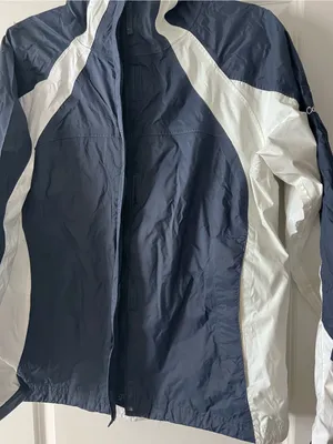 Women Navy and white Columbia windbreaker jacket thumbnail 5