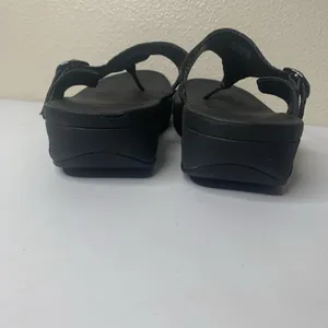 FitFlop Black Snake Skin Wobble Board Sandals SZ 9 Comfort Flip Flops Summer thumbnail 8