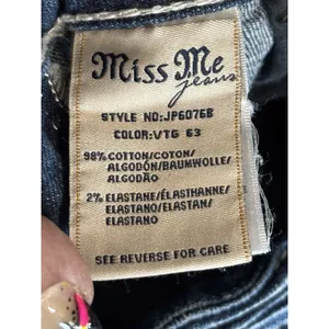 Miss Me Bootcut Jeans Zip Low Rise Embroidery/Gems Logo‎ Size 29 Boho/Western thumbnail 8