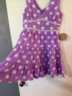 Lavender Polka Dot Tiered Sleeveless Sundress thumbnail 5