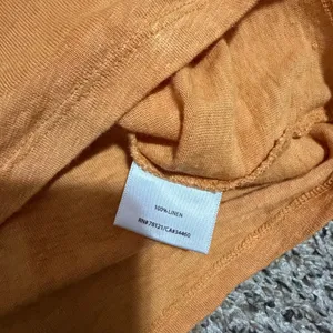 Eileen Fisher Womens Medium Orange Beaded Cowl Neck 100% Linen Boxy Top Blouse thumbnail 4