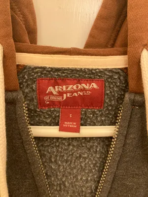 Arizona Jean Co Brown And Gray Performance Hoodie Fleece Jacket thumbnail 4