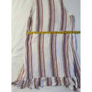 Rails Madison Ruffle Tie Wrap Mini Dress Jewel Stripe Metallic Size Large thumbnail 6