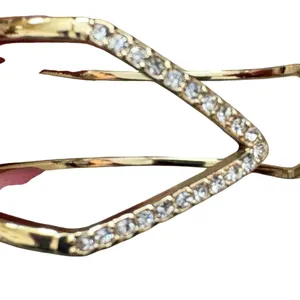 Victorias Secret Gold Tone Crystal Geometric Double Band Cuff Bracelet‎ thumbnail 6