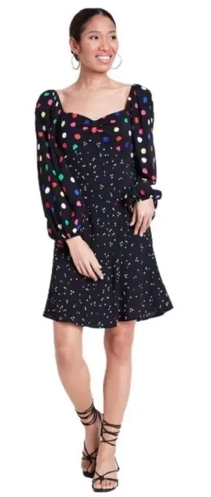 Rixo‎ for Target Black Polka Dot Long Sleeve Dress thumbnail 1