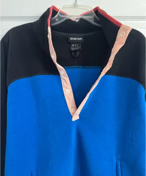 Burton Fleece Pullover Snap Button High Neck Women’s Size Medium thumbnail 3