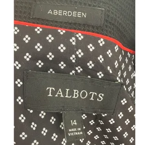 Talbots Women's Aberdeen Waffle Knit One Button Blazer Jacket Black Sz 14 Career thumbnail 3