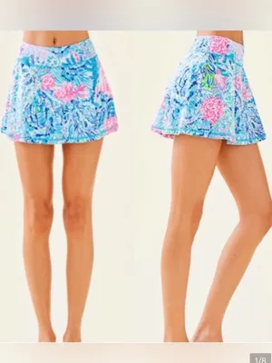 Lilly Pulitzer UPF 50+ Luxletic Aila Skort Multi Sink or Swim Size XL thumbnail 2