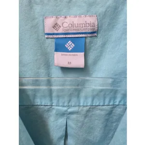 Columbia Blue Sleeveless Button Down Top Womens Medium Lightweight Fishing Shirt thumbnail 2