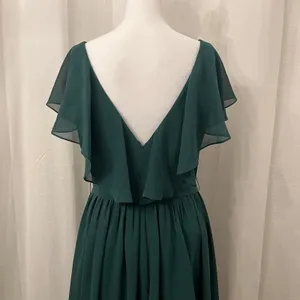 NWT JJ's House Chiffon Bridesmaid Dress Cascading Ruffles Sz 6 Dark Green 206476 thumbnail 9