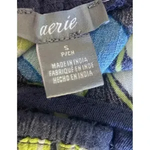 Aerie Gauzy Cotton Floral Tassel Swim Cover‎ Dress Size S Blue Green Boho Beach thumbnail 11