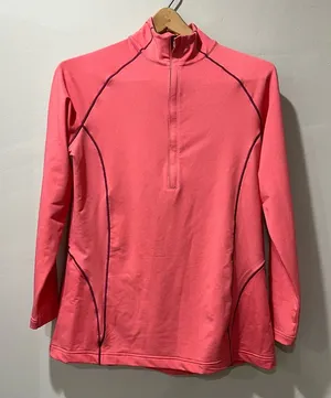 Peter Millar jacket‎ size medium womens Pink pull over half zip golf jacket. thumbnail 1