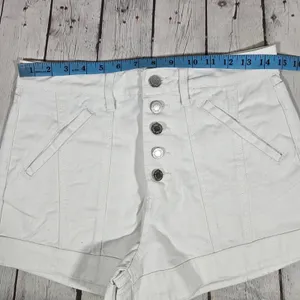 WeWoreWhat Seamed Short High Rise Twill‎ Denim White Button Fly WWDB99-1 Size 26 thumbnail 7