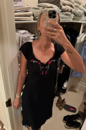 Vintage Embroidered Black Dress thumbnail 2