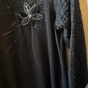 FINAL MARKDOWN Black Textured Floral Top XXL thumbnail 2