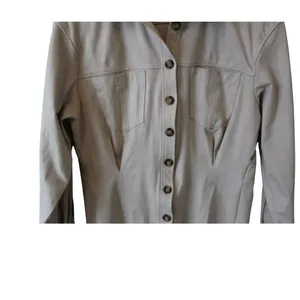 Zara Woman beige faux suede button front camel brown Duster Coat Jacket SZ M‎ thumbnail 3