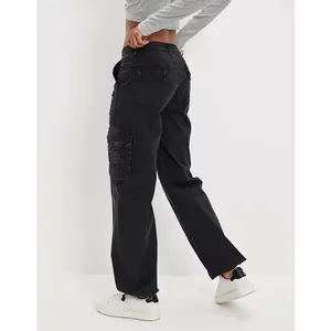 American Eagle Snappy Stretch Baggy Cargo Pants Charcoal Gray thumbnail 3