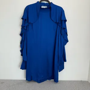 FARM RIO BRIGHT BLUE BACKLESS RUFFLED SLEEVE MINI DRESS BLUE size XL thumbnail 2