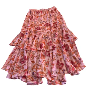 MISA Los Angeles Seva Maxi Skirt Floral Boho‎ Ruffles Size Large thumbnail 3