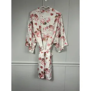 Icing Satin Floral Bridal Bar Belted Robe L/XL Sleepwear Loungewear Wedding thumbnail 3