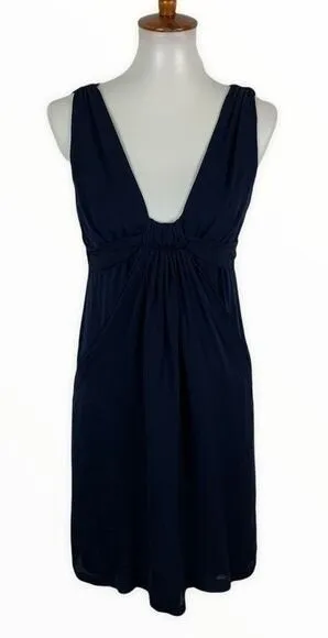 Graham And Spencer 100% Silk Deep V Neck Cocktail Party Dress‎ Small Made In USA thumbnail 1