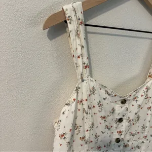 American Eagle Outfitters Ditsy Floral Cotton Linen Button Front Dress‎ Size L thumbnail 5