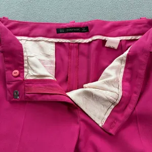 ZARA BASIC Womens Pink Tailored Trousers Cropped Ankle Length Size M Classic thumbnail 5